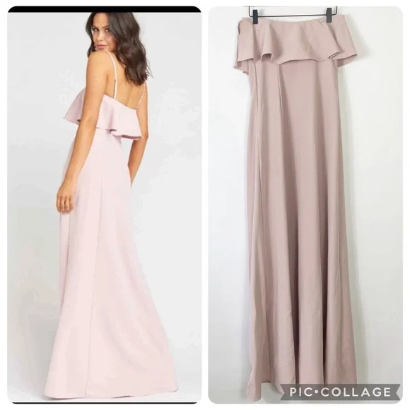 Show Me Your Mumu Strapless Ruffle Gown Wedding Guest Elegant Party Ball Chic S - Picture 2 of 13